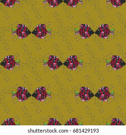 Hand-drawn colored mandala on a background. Vector abstract pattern.