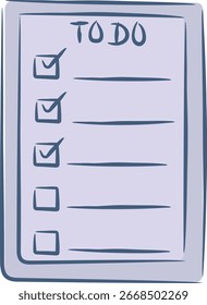 Hand-drawn Colored To-Do List with Checked Boxes	