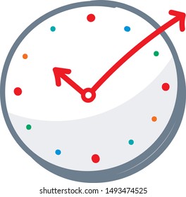 hand-drawn colorful clock. vector illustration isolated on white background