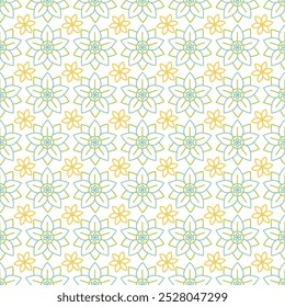 Hand-drawn colorful floral vector pattern.