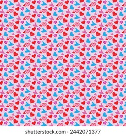 Hand-drawn colorful heart pattern design