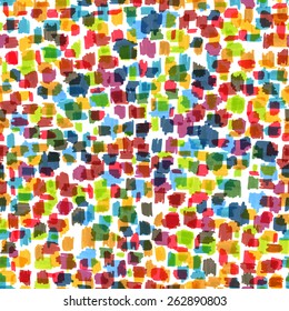 Hand-drawn colorful marker stroke pattern. Abstract line vector seamless texture background.