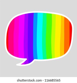 Hand-drawn colorful speech bubbles