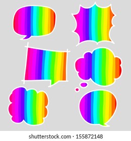 Hand-drawn colorful speech bubbles