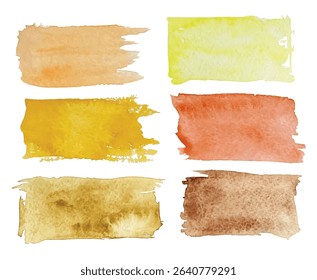Hand-drawn colorful stains. Painted vector restangle shapes.