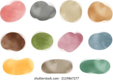 Hand-drawn colorful watercolor frame set