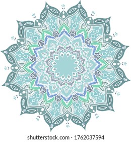 Handgezeichnete Farbpalette. Vektorgrafik einzeln auf weißem Hintergrund. Stoffdesign-Element, Yoga-Logo, Henna, Tattoo.