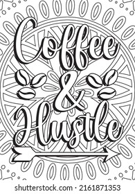 Hand-drawn coloring page for kids and adults. Coffee cup and flowers. A beautiful drawing for girls with patterns and small details. Pictures to color. Vector