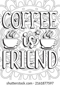 Hand-drawn coloring page for kids and adults. Coffee cup and flowers. A beautiful drawing for girls with patterns and small details. Pictures to color. Vector