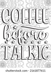 Hand-drawn coloring page for kids and adults. Coffee cup and flowers. A beautiful drawing for girls with patterns and small details. Pictures to color. Vector