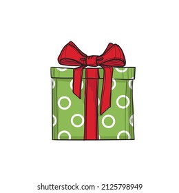 Hand-drawn coloured vector illustration of gift.