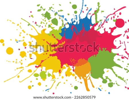Hand-Drawn Colourful Splashes Vector Style. Handmade vector art.