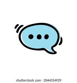 Hand-drawn comment icon isolated on white background. Vector illustration
