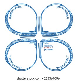 Handdrawn communication elements on the white background. Eps 10 vector file.