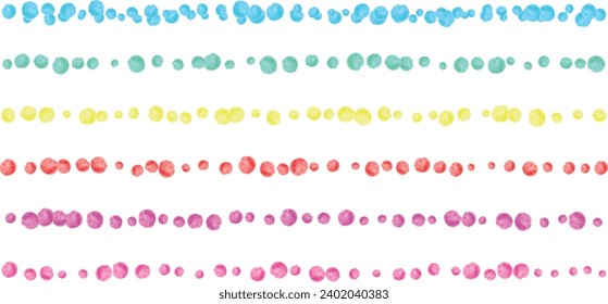 Hand-drawn connected circle lines. Vector illustration isolated on a transparent background. Includes six lines.