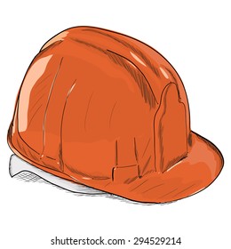  Hand-drawn constructions helmet icon. Vector illustration EPS8
