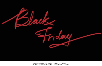 Eine handgezeichnete, durchgehende Liniengrafik des Wortes Black Friday, das als Doodle erstellt wurde.