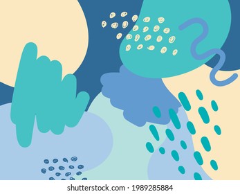 Hand-drawn, cool summer pattern background with sketchy details
