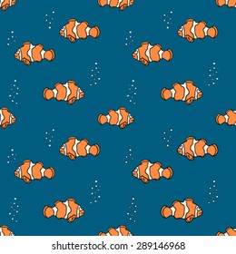 Hand-drawn coral fish pattern