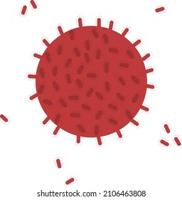 Una molécula de coronavirus dibujada a mano. Una bacteria. Microbe. El virus. Covid-19. Neumonía atípica. La célula de la enfermedad del coronavirus.