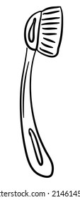 cepillo cosmético de mano. Ilustración del vector Doodle.