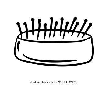 Hand-Drawn cosmetics brush. Doodle vector illustration. Make up