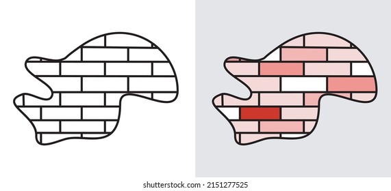 Handgezeichnet aus gekrackten Ziegelwänden. Vektorgrafik.