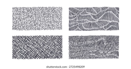Textura de lápis de cera desenhado à mão com chuva e padrões de crosshatch um fundo artístico abstrato com sombreamento de linhas. Fundo quadriculado e diagonal do vetor