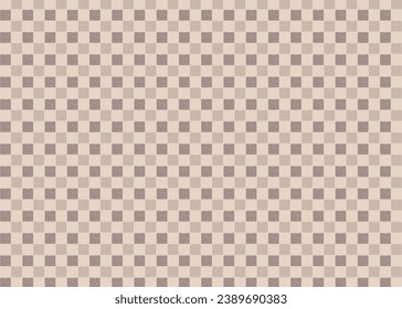 Hand-drawn crayon touch brown checkerboard pattern background