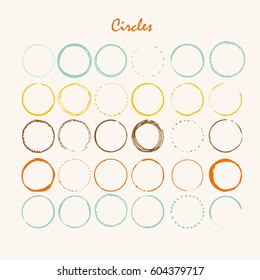 Círculo pintado creativo dibujado a mano para logotipo, etiqueta, marca. Textura de mancha de pincel negro. Ilustración vectorial.