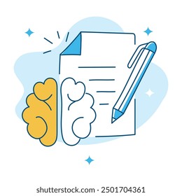 Hand-Drawn Creative Thinking and Planning Symbol: Innovation, Brainstorming, Strategic Planning, Problem-Solving, Cognitive Development.