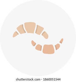 Hand-drawn croissant. Doodle style vector illustration. Design element for postcards, invitations or oher graphic and web design.