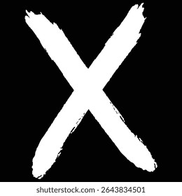 Hand-drawn cross marker. Grunge x sign. Red cross marker. Eps 10