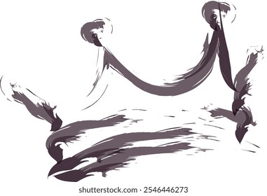 Hand-drawn Crown icon of brushstrokes	