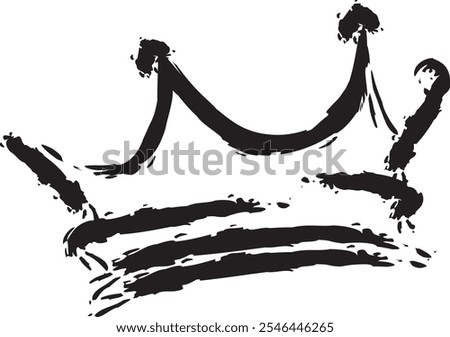 Hand-drawn Crown icon of brushstrokes	