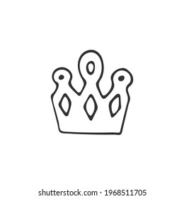 Hand-drawn  Crown isolated on white background. A symbol of power and government. Religion and Christianity. God is the King over kings! Vector illustration