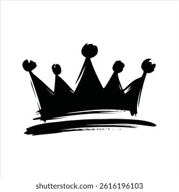 Hand-Drawn Crown Silhouette Vector – Minimal Royal Sketch Logo