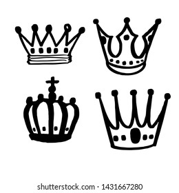 Hand-drawn crown vector illustration logo