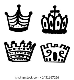Hand-drawn crown vector illustration logo