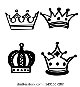 Hand-drawn crown vector illustration logo