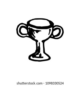 Handdrawn cup doodle icon. Hand drawn black sketch. Sign symbol. Decoration element. White background. Isolated. Flat design. Vector illustration.