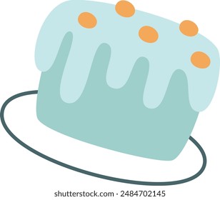 Handdrawn Cupcake On Plate Vector Illustration