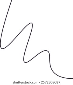 Handdrawn Curved Line Vector Illustration