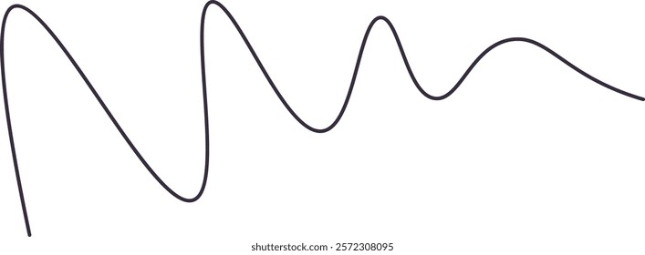 Handdrawn Curved Line Vector Illustration