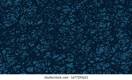 Líneas curvas dibujadas a mano, textura, fondo azul oscuro, ilustración vectorial.