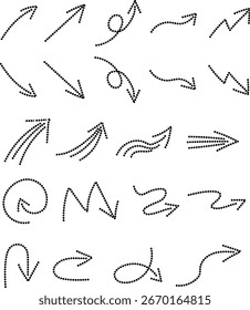 
Hand-drawn cute arrow icon set