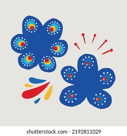 Hand-drawn Cute Brazilian handicraft. Vector.