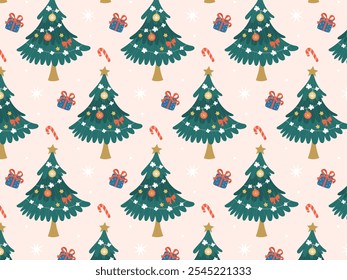 Hand-drawn Cute Christmas seamless pattern