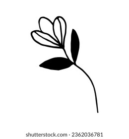 Hand-Drawn Cute Flower Doodle Illustration. Ideal for design, prints, logos, posters, symbols, decorations, textiles, paper, and cards.