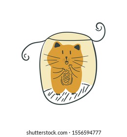 hand-drawn cute hamster vector illustration. Creative animal texture for fabric, wrapping, textile, wallpaper, apparel.